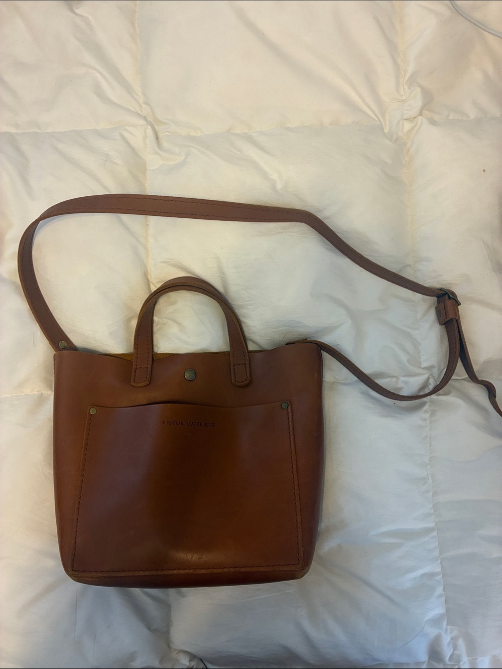 Portland Leather Crossbody Tote Bag in Brown